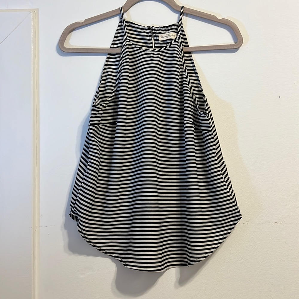 Striped black and white tank top